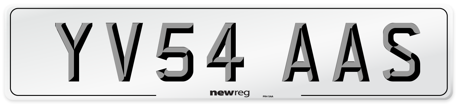 YV54 AAS Number Plate from New Reg